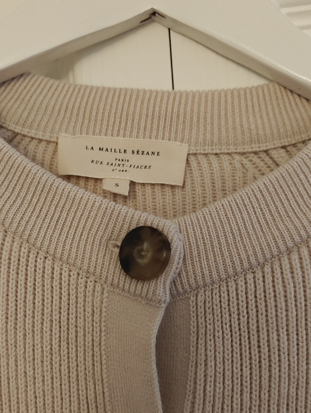 Sezane Sonnie Cardigan In Cream, Size Small - Picture 4 of 15